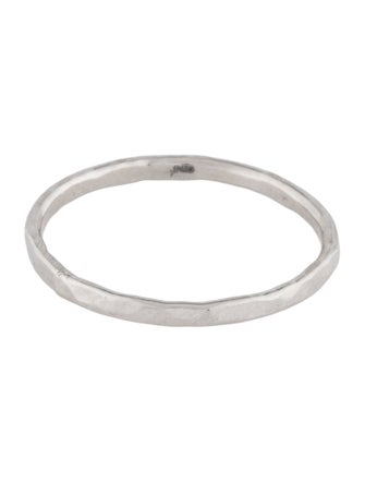 Ring Platinum Hammered Stacking Band