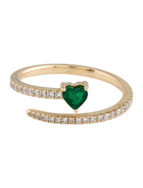 Ring 14K Emerald & Diamond Band