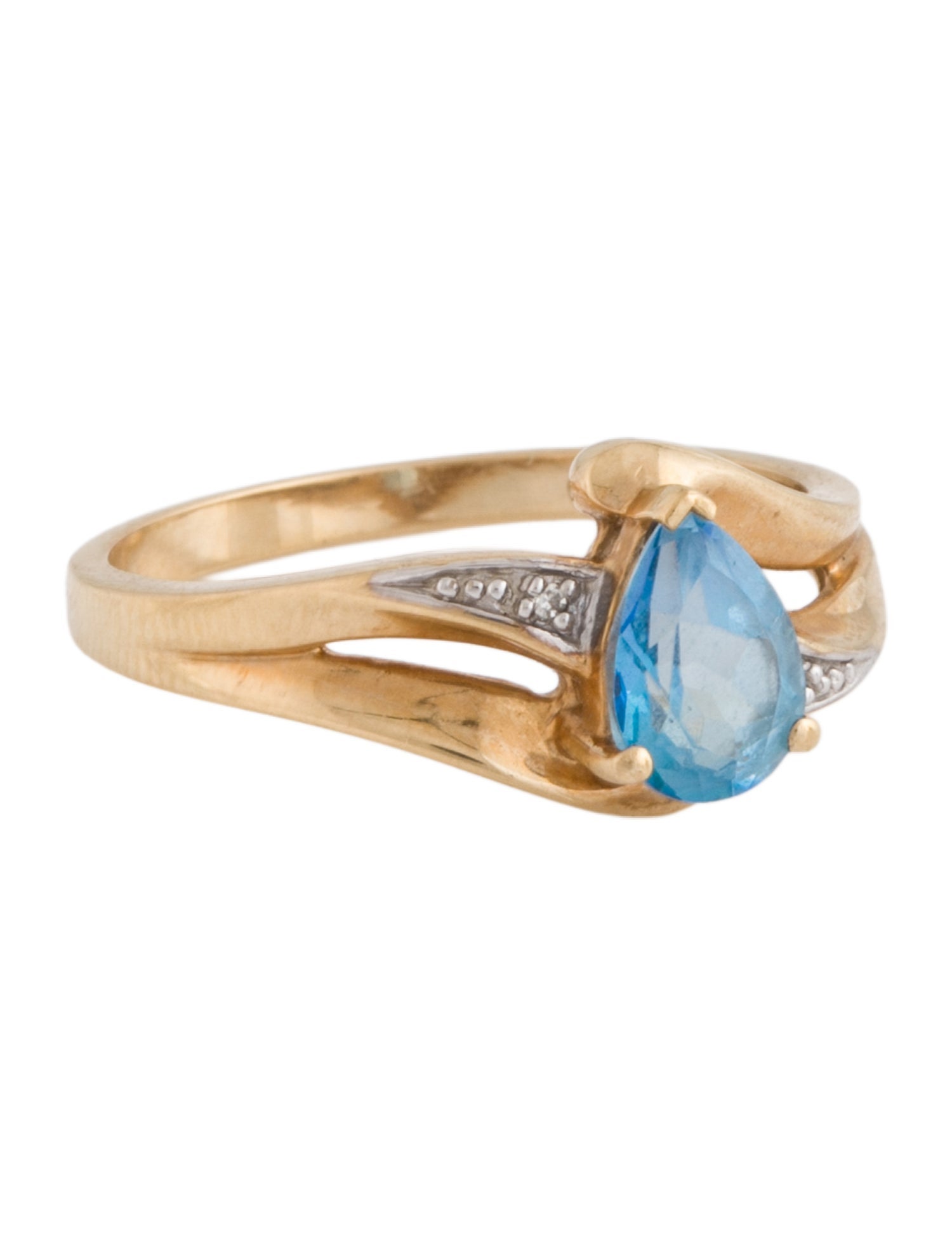 Ring 10K Topaz & Diamond Cocktail