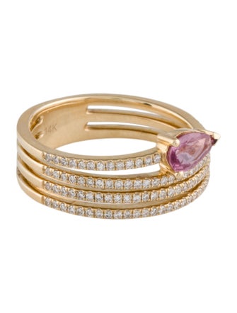 Ring 14K Sapphire & Diamond Band