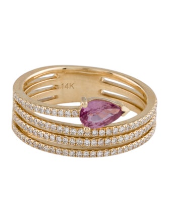 Ring 14K Sapphire & Diamond Band