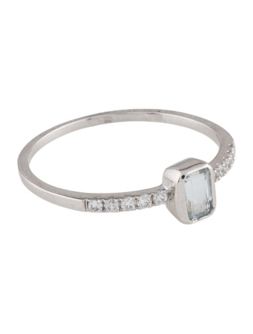 Ring 14K Aquamarine & Diamond Cocktail Ring