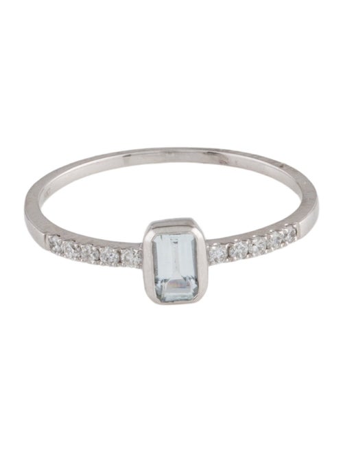 Ring 14K Aquamarine & Diamond Cocktail Ring