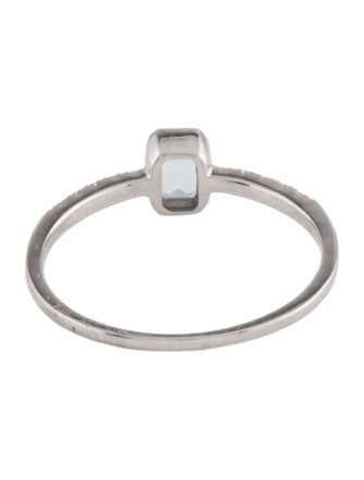 Ring 14K Aquamarine & Diamond Cocktail Ring