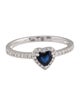 Ring 14K Sapphire & Diamond Heart Cocktail Ring
