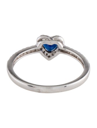 Ring 14K Sapphire & Diamond Heart Cocktail Ring