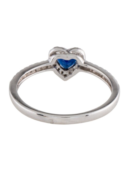 Ring 14K Sapphire & Diamond Heart Cocktail Ring