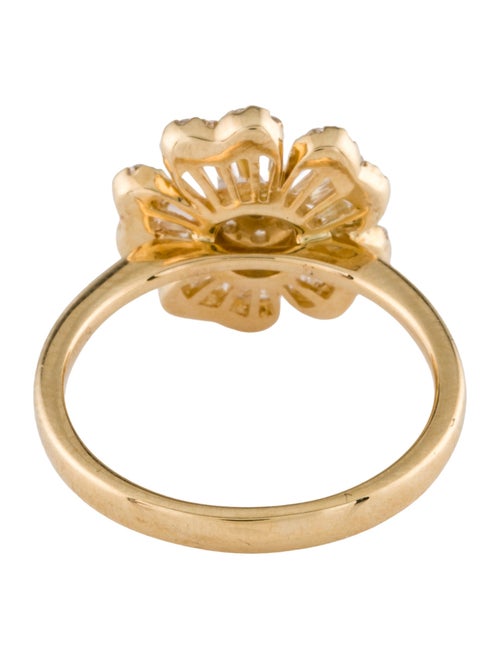 Ring 14K Diamond Flower Cocktail Ring