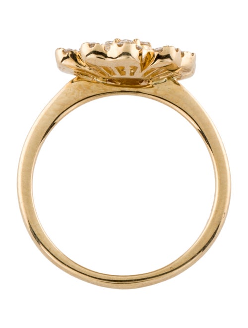 Ring 14K Diamond Flower Cocktail Ring