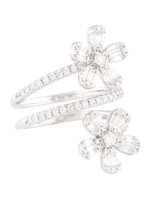 Ring 14K 1.19ctw Diamond Flower Wrap Ring