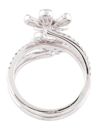 Ring 14K 1.19ctw Diamond Flower Wrap Ring