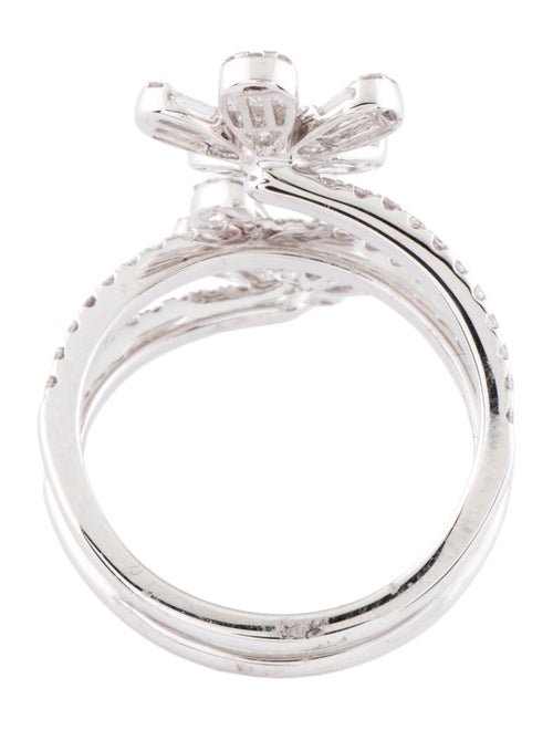 Ring 14K 1.19ctw Diamond Flower Wrap Ring