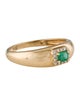 Ring 14K Emerald & Diamond Band