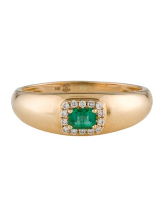 Ring 14K Emerald & Diamond Band