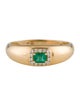 Ring 14K Emerald & Diamond Band