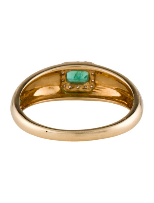 Ring 14K Emerald & Diamond Band