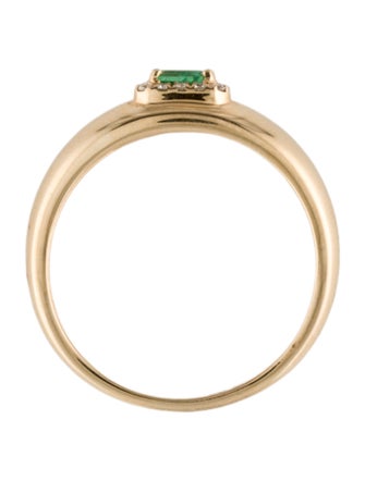 Ring 14K Emerald & Diamond Band
