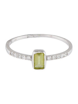 Ring 14K Peridot & Diamond Cocktail Ring