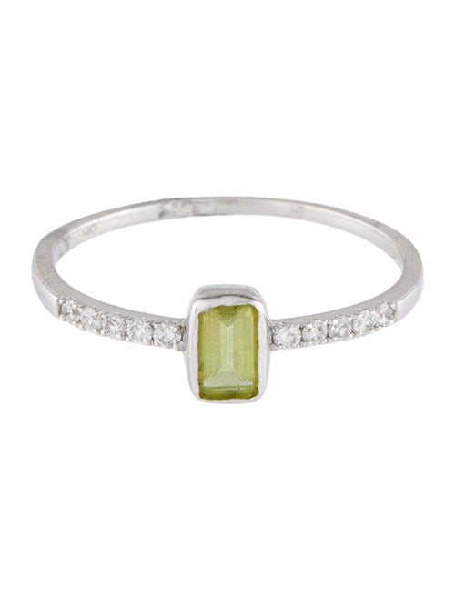 Ring 14K Peridot & Diamond Cocktail Ring
