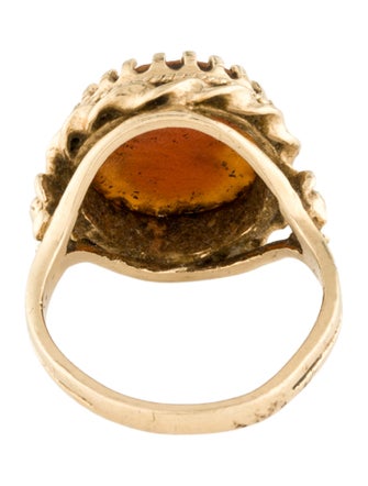 Ring 14K Shell Cameo Cocktail Ring