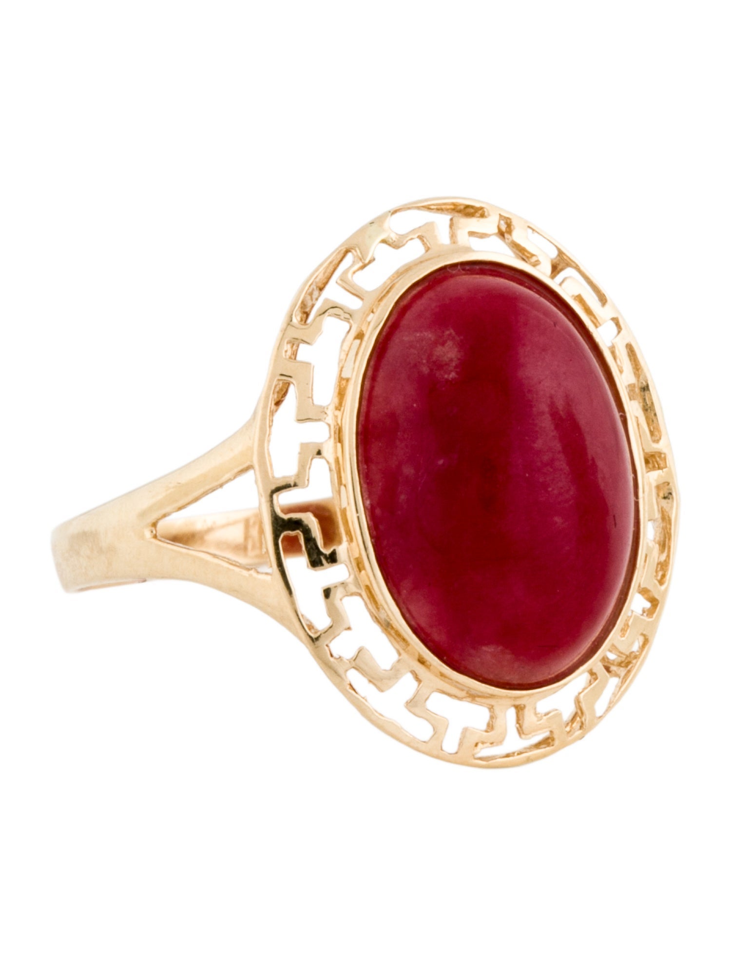 Ring 14K Dyed Jadeite Cocktail