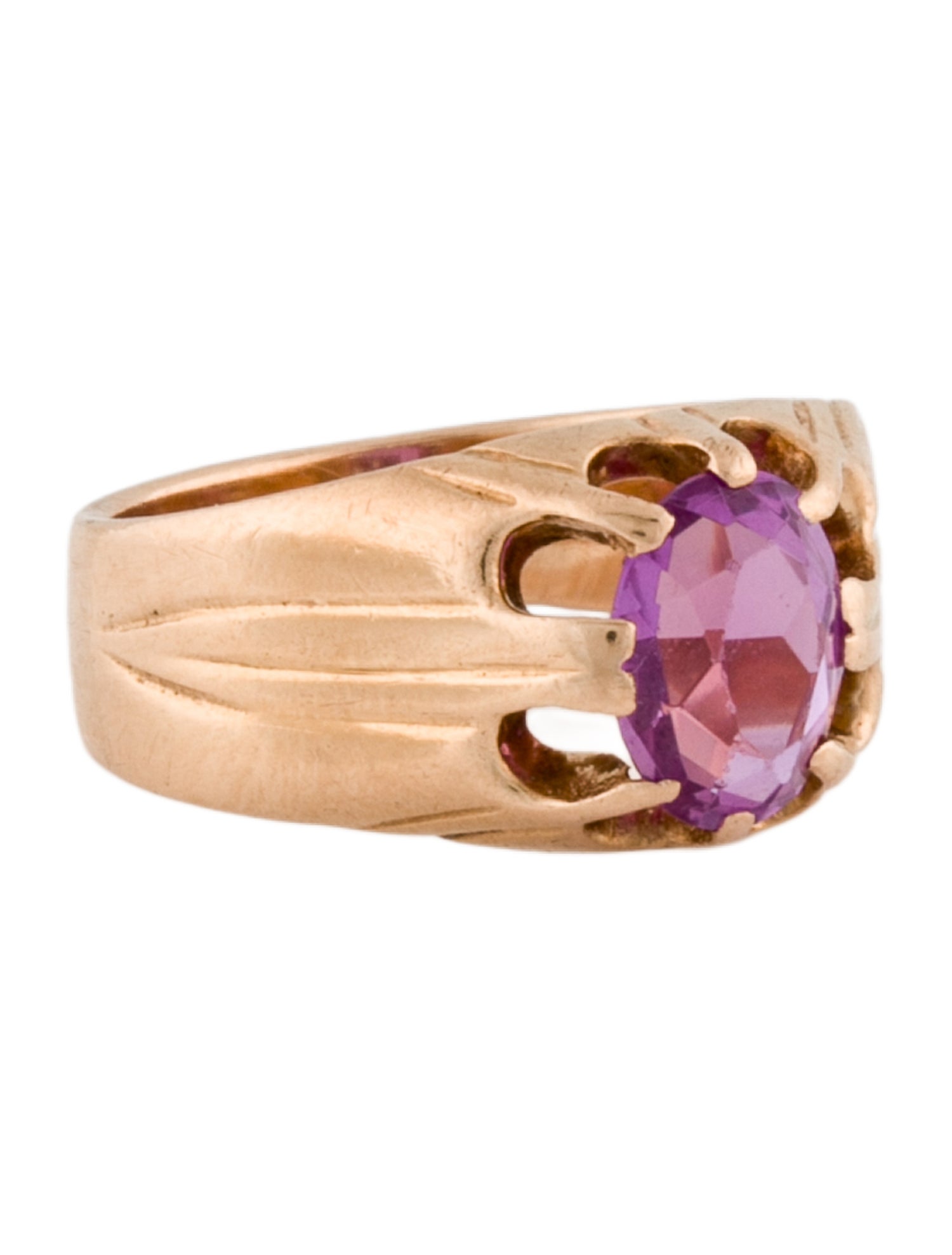 Ring 14K 1.52ct Synthetic Sapphire Band