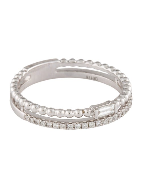 Ring 18K Diamond Beaded Double Row Band