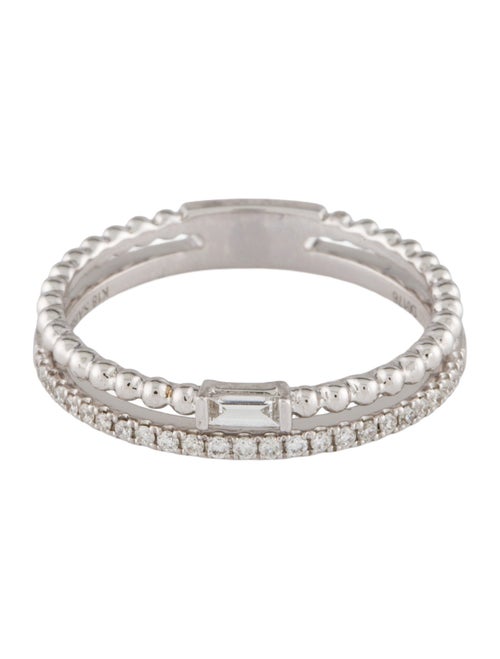 Ring 18K Diamond Beaded Double Row Band