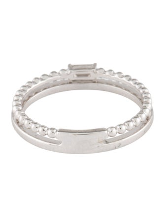 Ring 18K Diamond Beaded Double Row Band