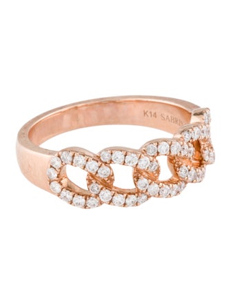 Ring 14K Diamond Link Chain Band