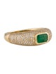 Ring 14K Emerald & Diamond Cocktail Ring