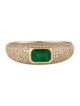 Ring 14K Emerald & Diamond Cocktail Ring