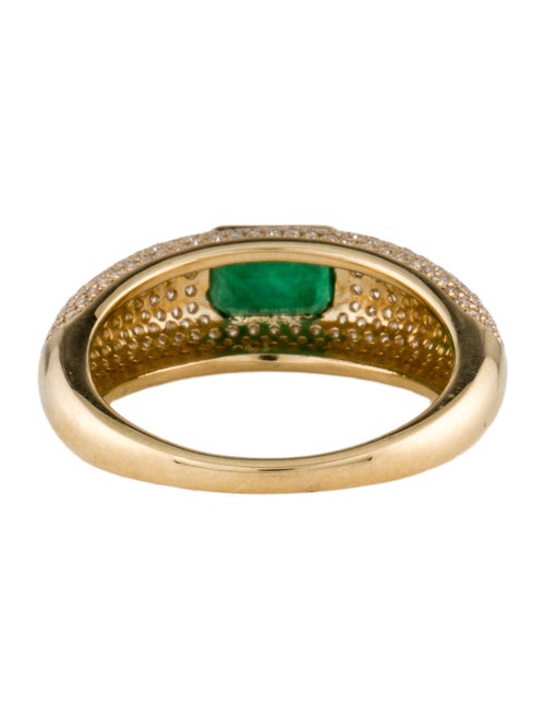 Ring 14K Emerald & Diamond Cocktail Ring