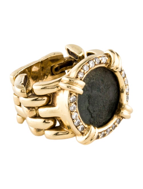 Ring 18K Diamond-Accented Coin Cocktail Ring