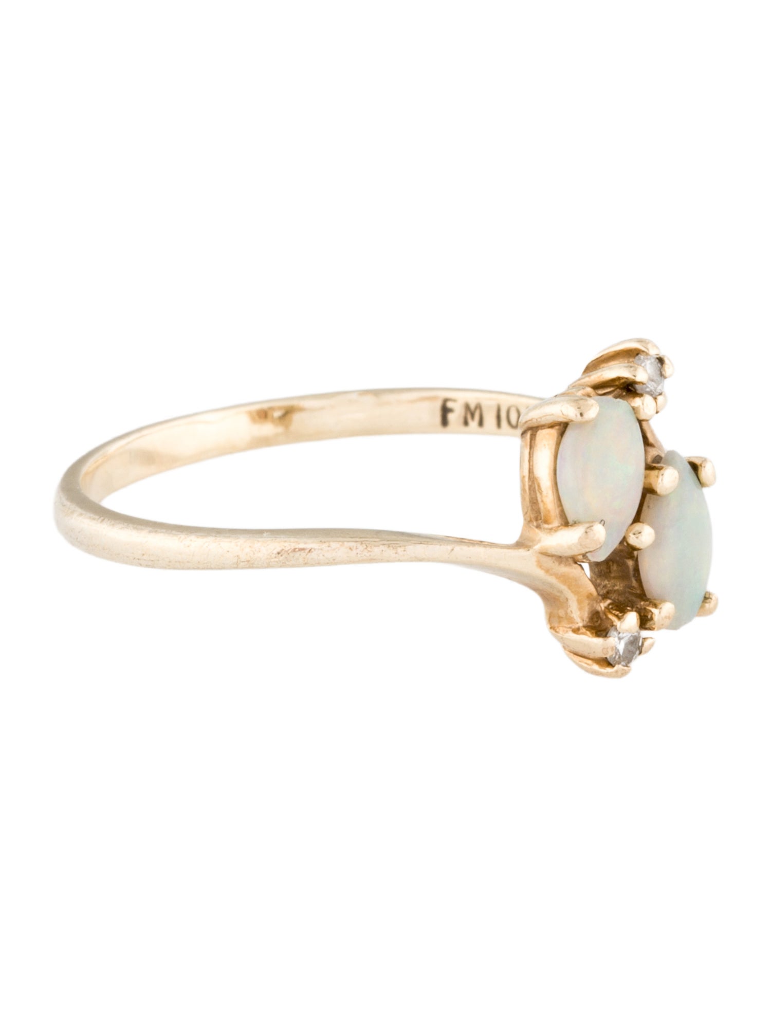 Ring 10K Opal & Diamond Ring