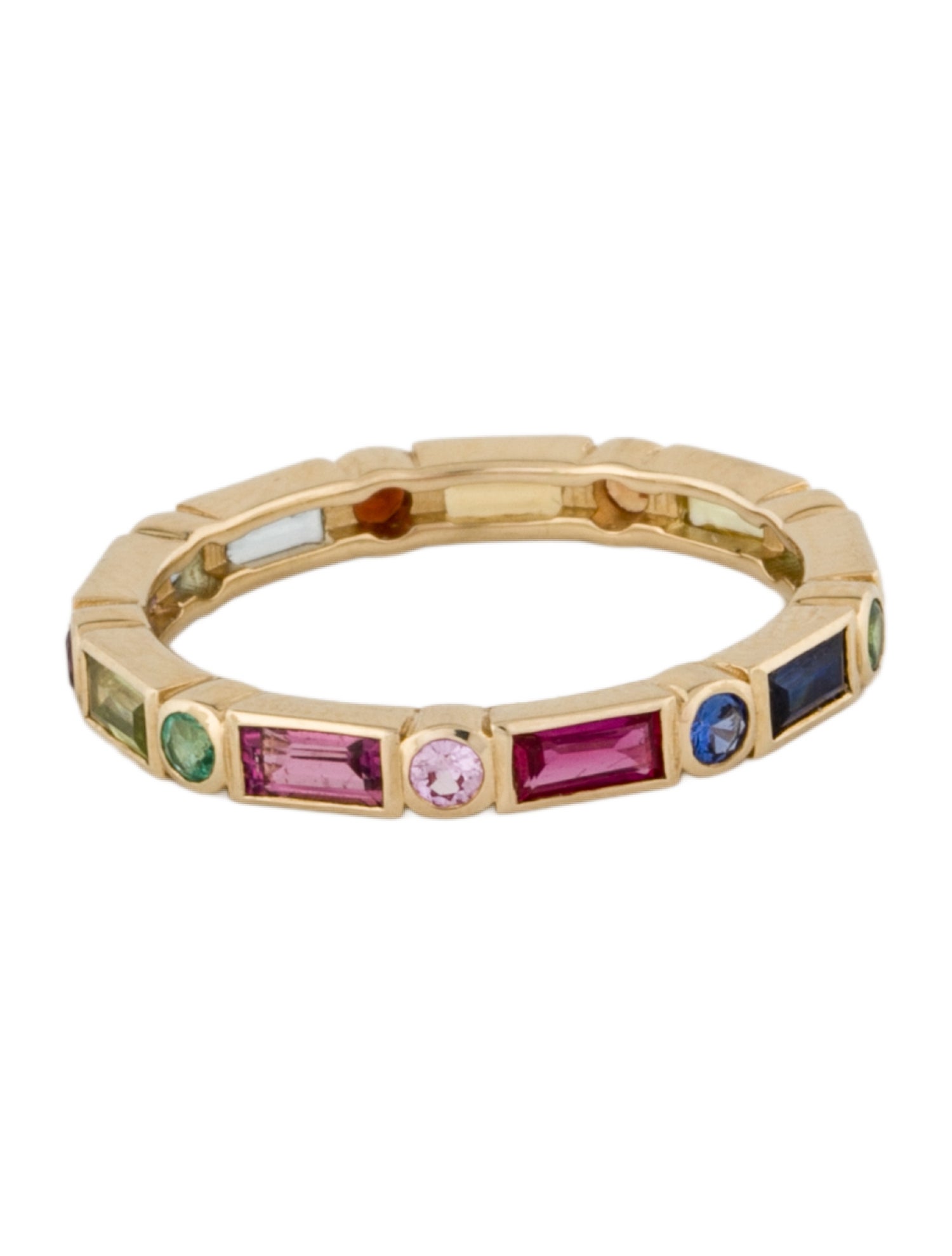 Ring 14K Multistone Bezel Eternity Band