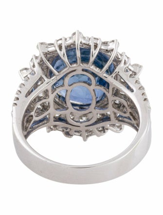 Ring 18K 10.06ct Unheated Burmese Sapphire & Diamond Ring