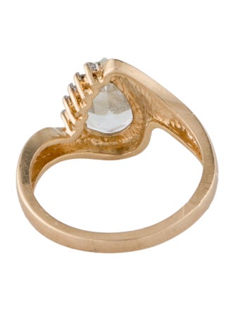 Ring 14K 1.50ct Goshenite & Diamond Cocktail Ring