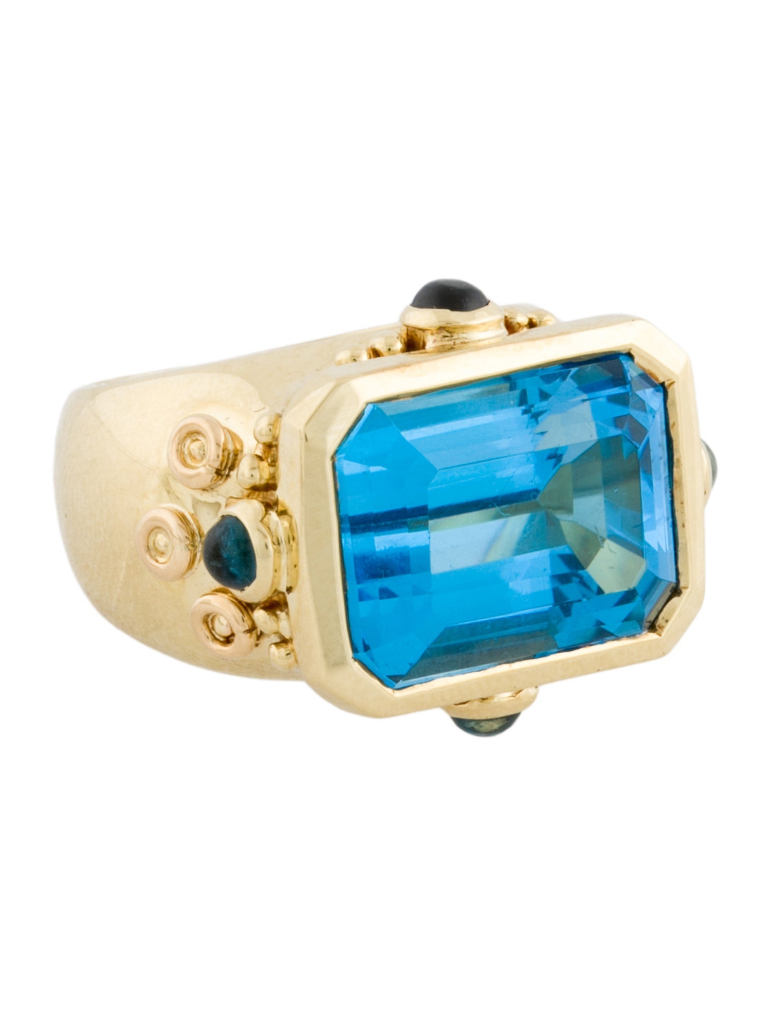 Ring 18K 15.36ct Topaz Cocktail