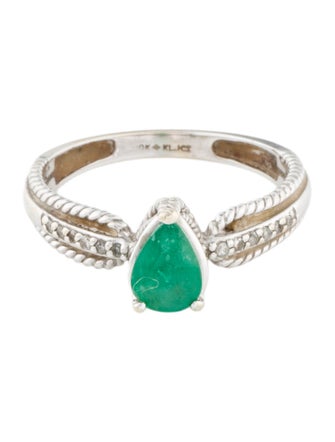 Ring 10K Emerald Cocktail Ring