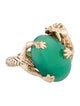 Ring 14K 9.76ct Dyed Chalcedony Dragon Cocktail Ring
