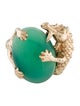 Ring 14K 9.76ct Dyed Chalcedony Dragon Cocktail Ring