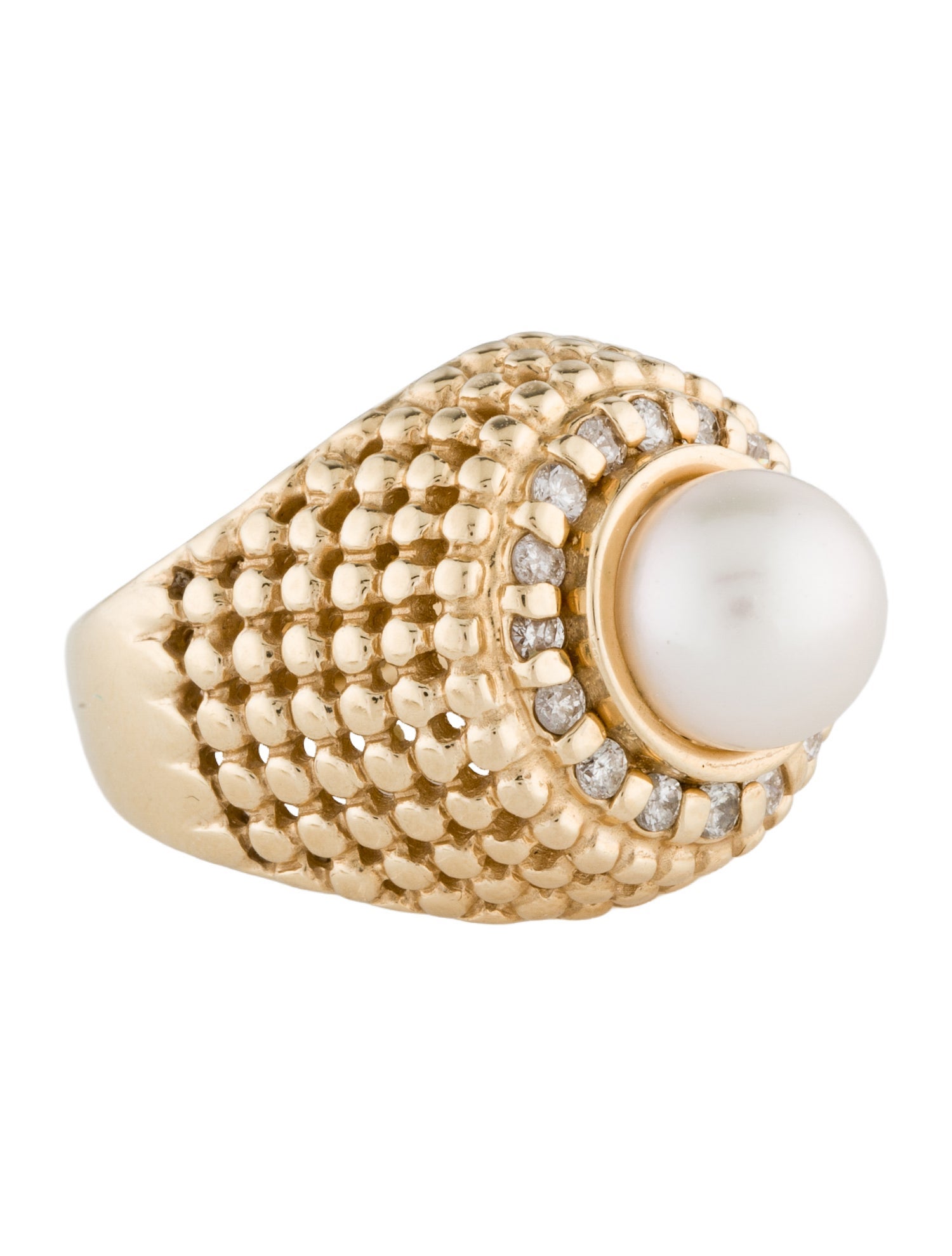 Na Hoku 14K Pearl & Diamond Cocktail Ring