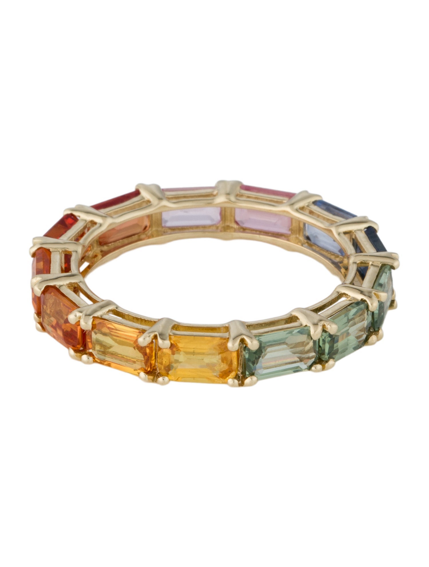 Ring 14K 4.57ctw Sapphire Rainbow Eternity Band