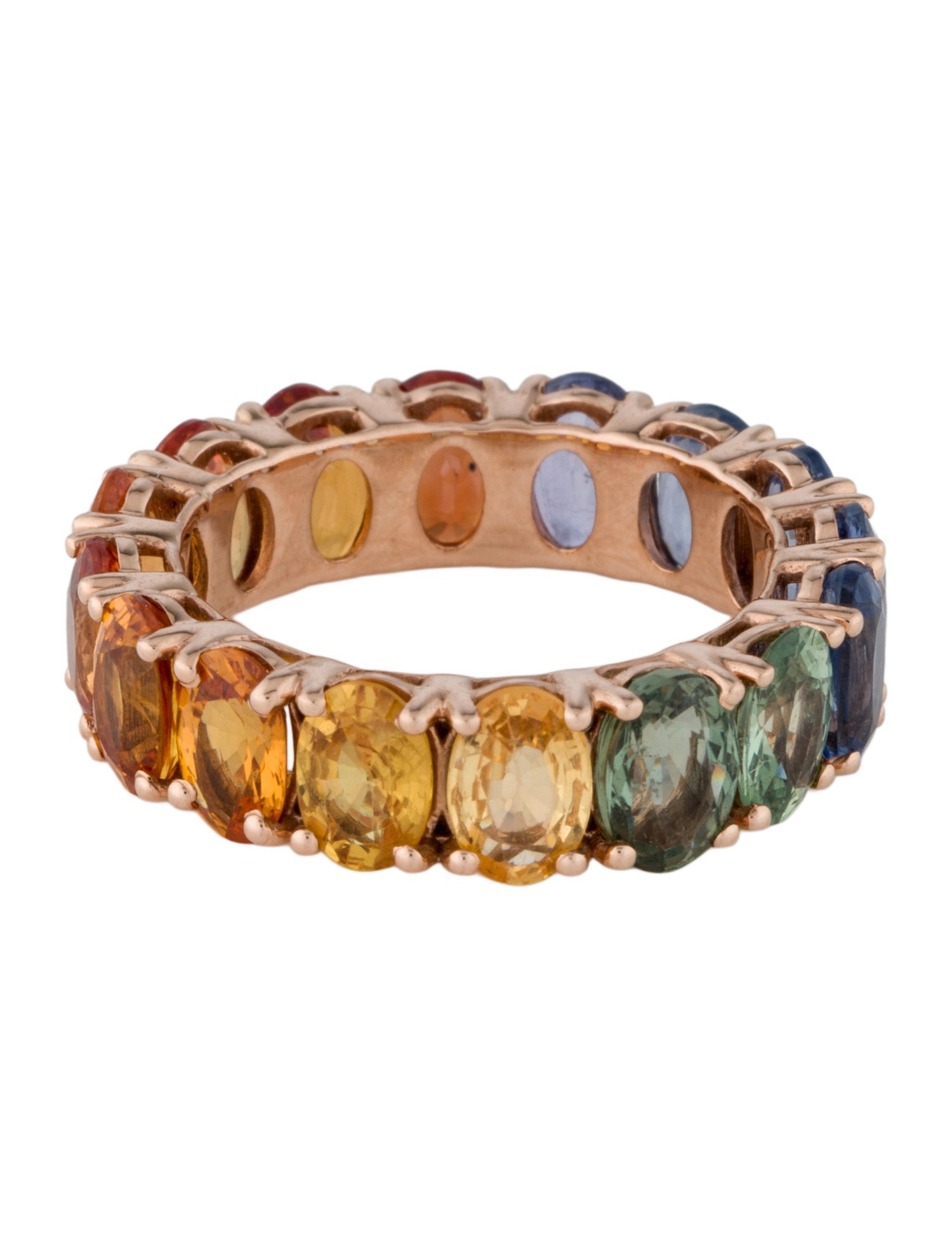 Ring 14K 9.71ctw Sapphire Rainbow Eternity Band