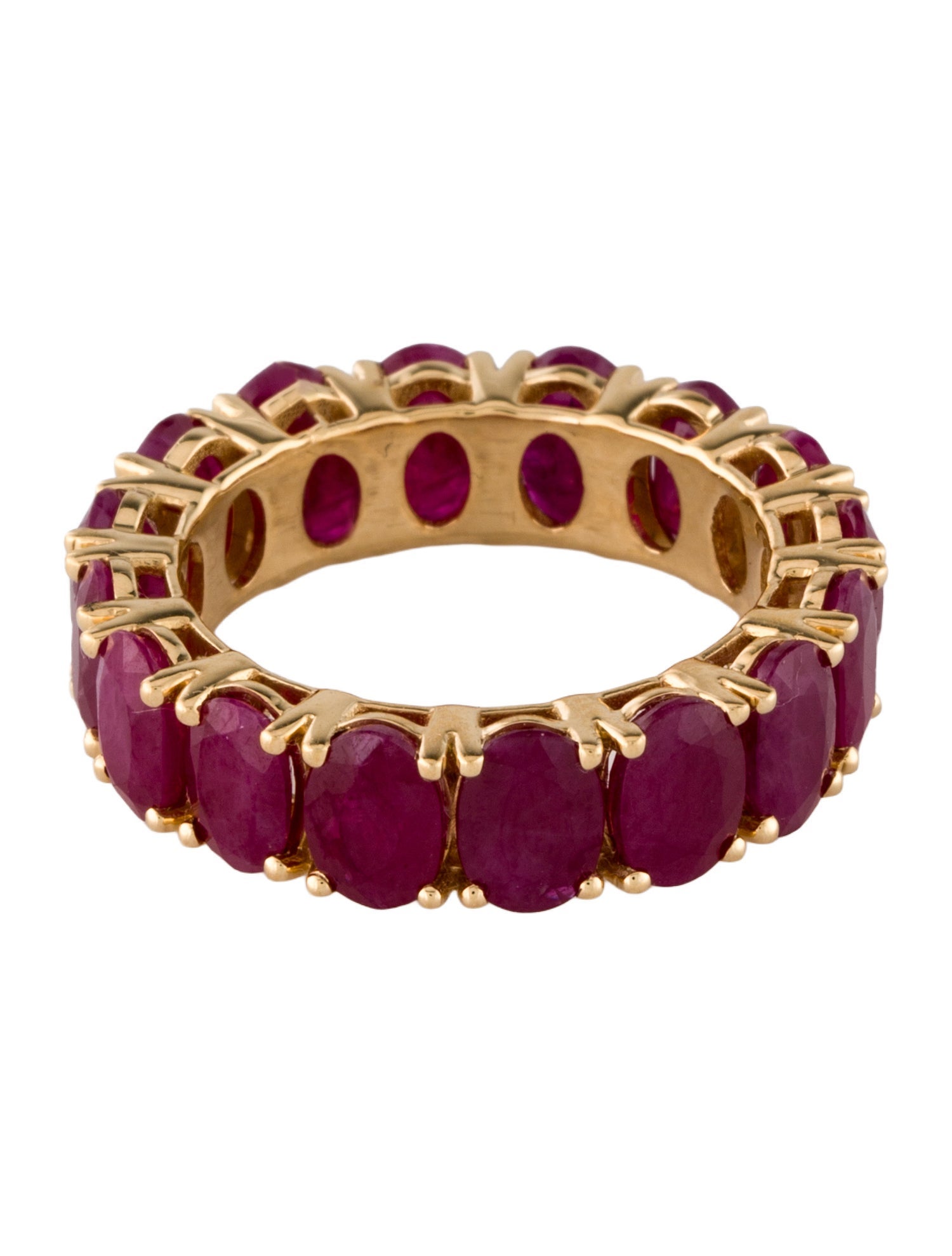 Ring 18K 6.91ctw Ruby Eternity Band Ring