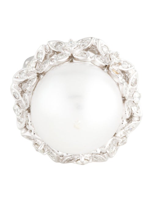 Ring 18K Pearl & Diamond Cocktail Ring