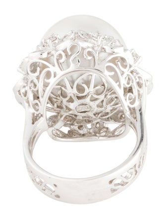 Ring 18K Pearl & Diamond Cocktail Ring
