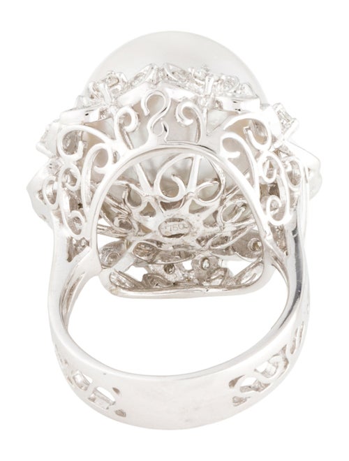 Ring 18K Pearl & Diamond Cocktail Ring