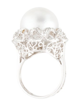 Ring 18K Pearl & Diamond Cocktail Ring